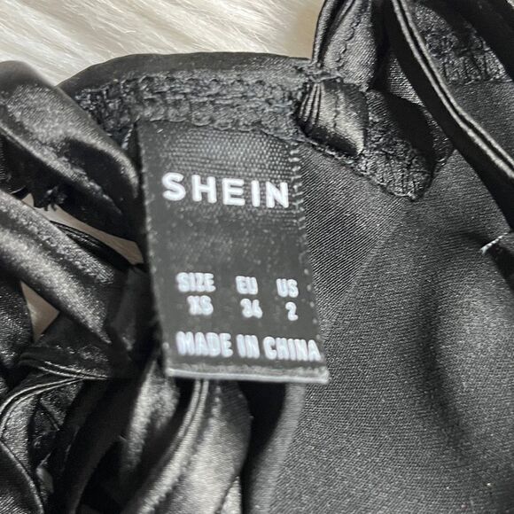 SHEIN Boned Lace Up Bustier Cropped Top Black Size 2 - Picture 4 of 5